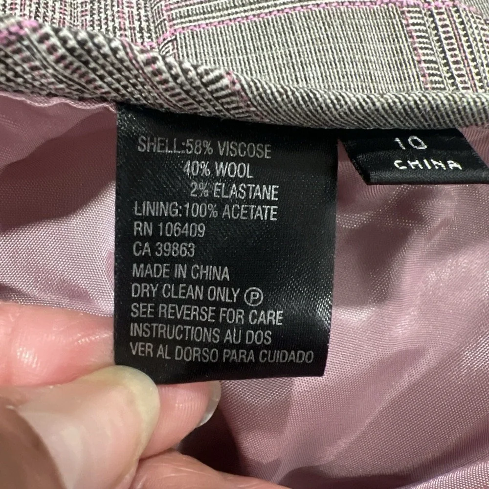 Plaid Pleated Plaid‎ Midi Skirt Size 10 Light Brown Pink A Line Wool Blend - Picture 4 of 12